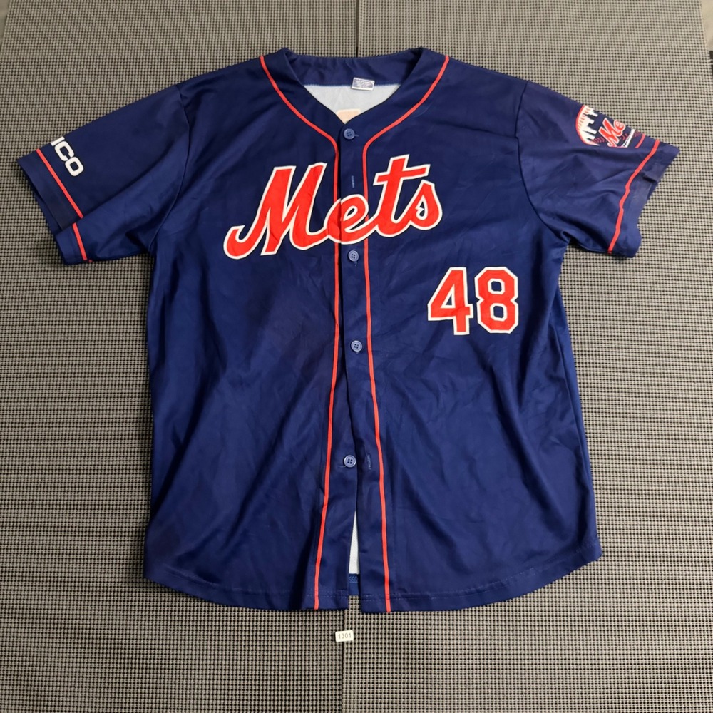 New York Mets Jacob deGrom 48 Blue Baseball Jersey Mens XL Coyote Promotions